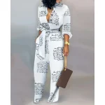 combinaison imprimée pour femme élégante en polyester