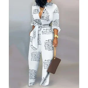 combinaison imprimée pour femme élégante en polyester