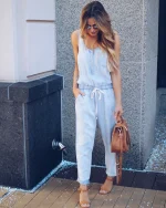 combinaison denim a la mode
