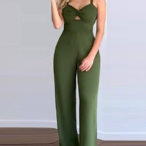 combinaison femme verte chic