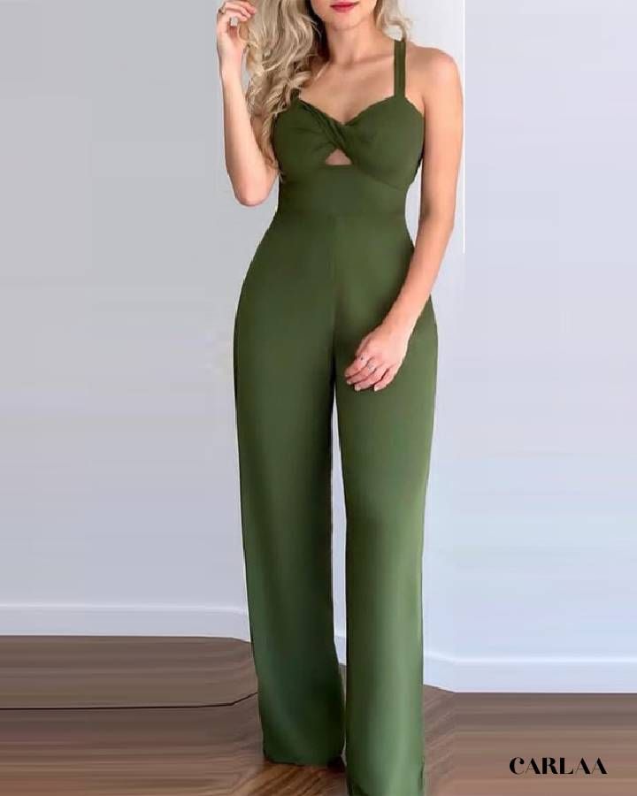 combinaison femme verte chic