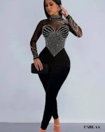combi noire moulante féminine
