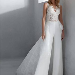combi pantalon blanche mariage
