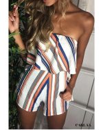 Combi-short Bustier À Rayures élégant