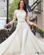combinaison mariage avec traîne