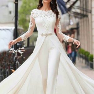 combinaison mariage avec traîne