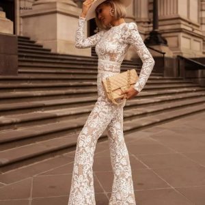 combinaison dentelle blanche chic