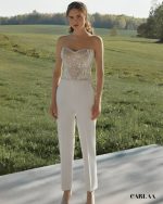 combinaison de mariée avec traîne