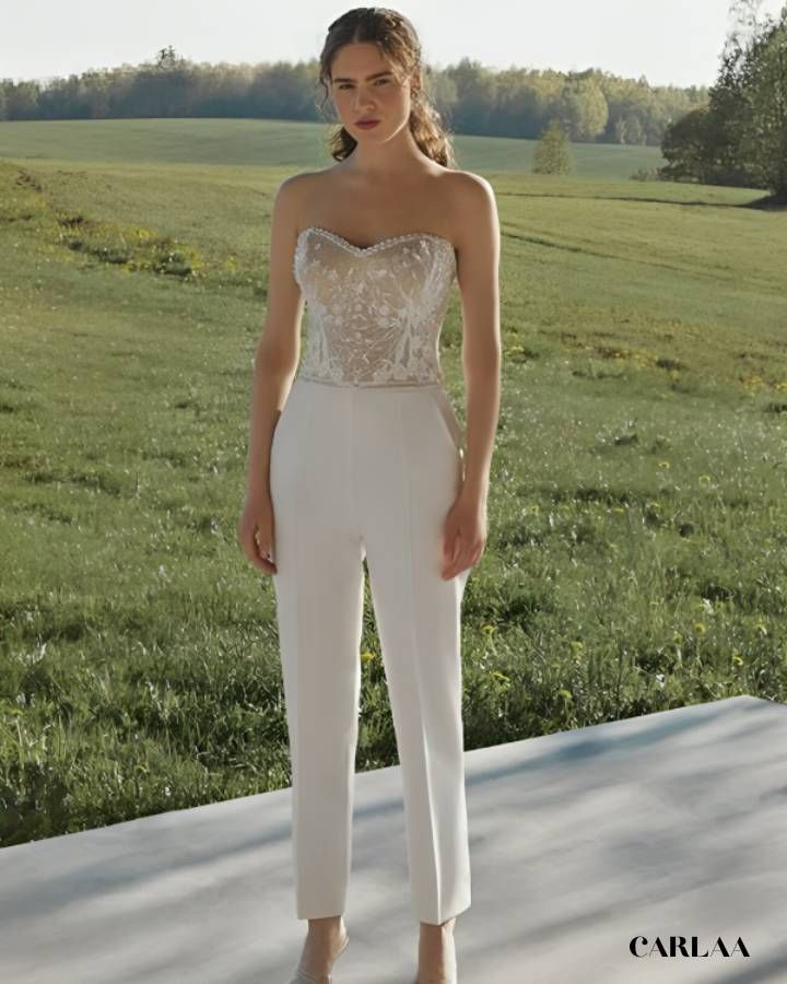combinaison de mariée avec traîne