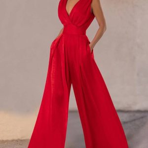 combinaison femme rouge