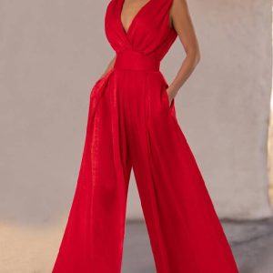 combinaison fluide rouge