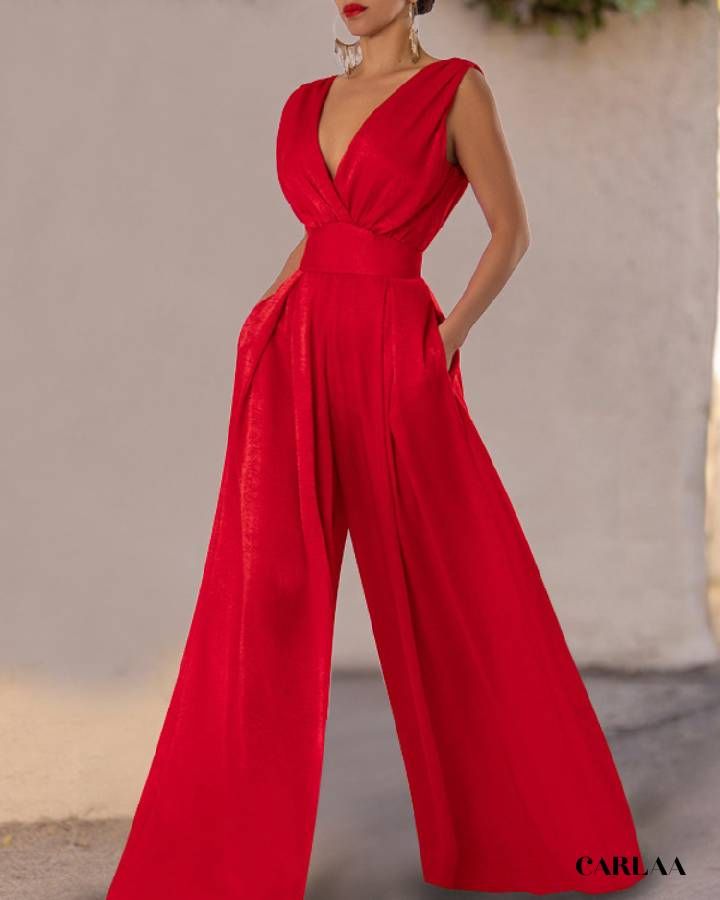 combinaison fluide rouge