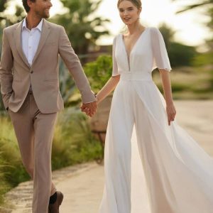 combinaison mariage civil élégante