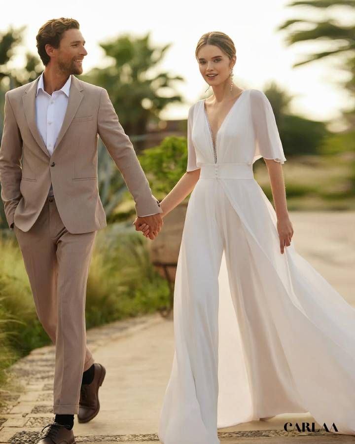 combinaison mariage civil élégante