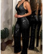 combinaison noire paillettes