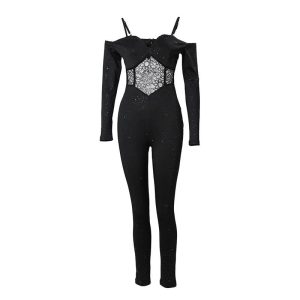combinaison paillette noir
