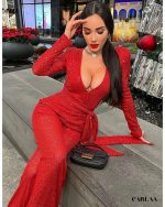 combinaison rouge paillette