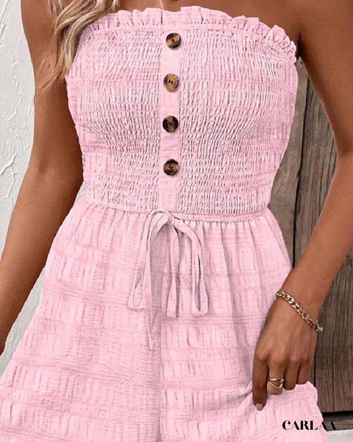 Mode estivale en combishort rose