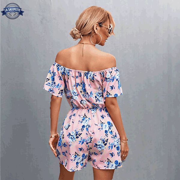 Combishort bohème en rose