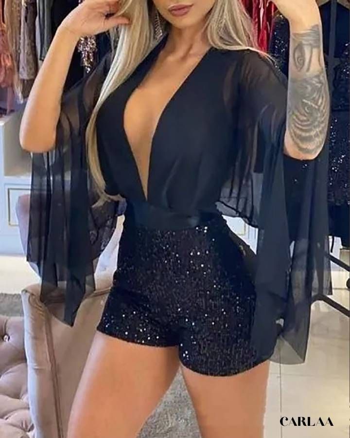 combishort noir soirée