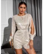 combishort paillettes scintillant