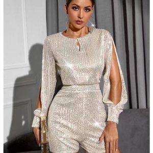 combishort paillettes scintillant