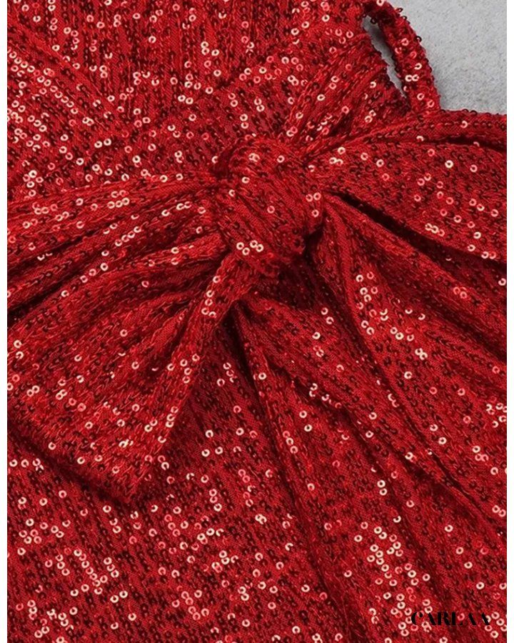 mode rouge pailletée