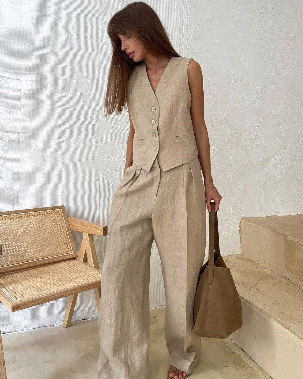 pantalon et gilet lin