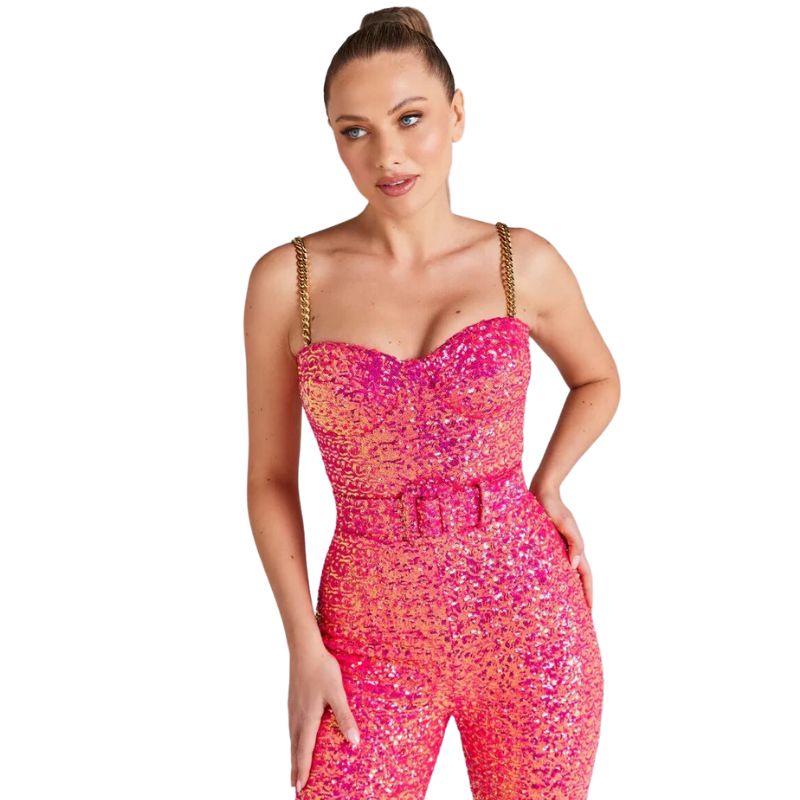 vêtement paillettes rose