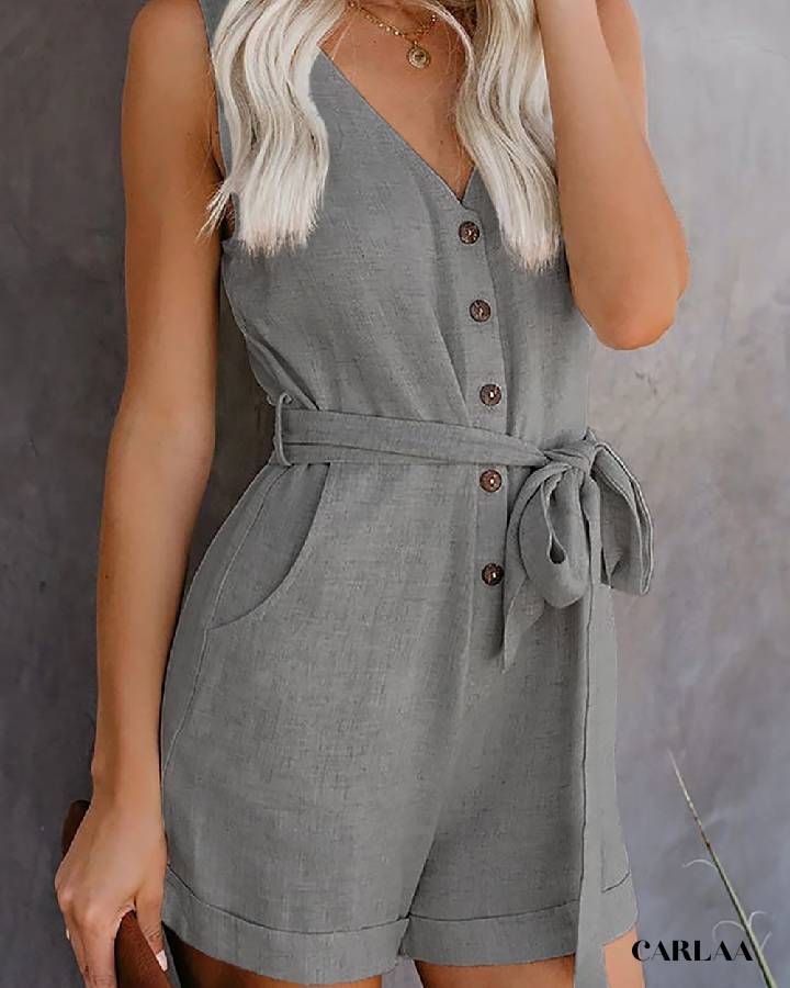 tenue décontractée combishort gris