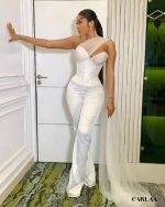 Soirée combinaison femme mariage élégante