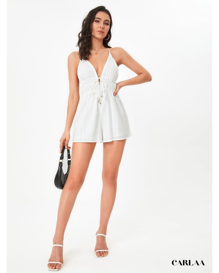 mode estivale combishort blanc