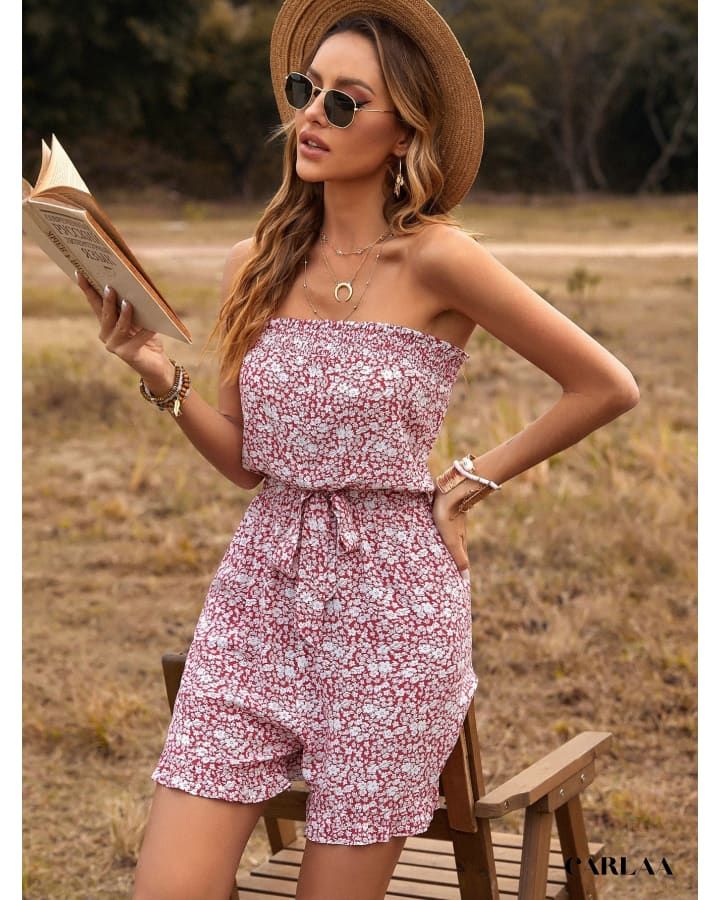 combishort motif fleuri