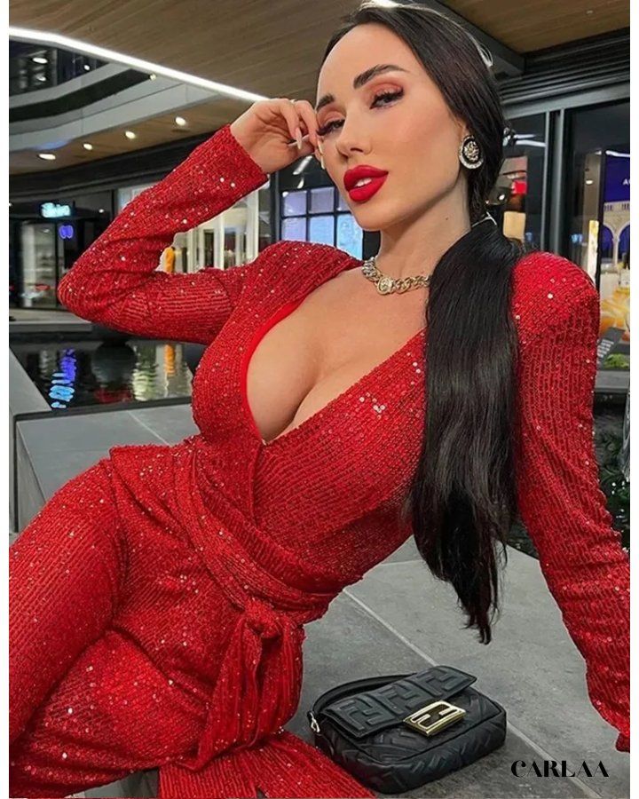 combinaison femme rouge